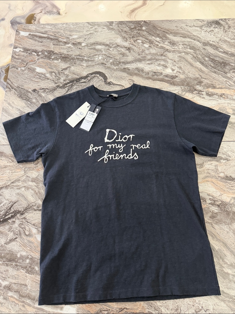AUTHENTIC Dior Men’s Black 'Dior for my real friends' Graphic T-Shirt UNWORN